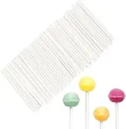 100 Pcs White Lollipop Sticks 3 Inch Cake Pop Sticks Candy Sticks for Cake Pops Paper Lollipop Stick Sucker Sticks for Homemade Rainbow Candy Chocolate Cookie Cake Topper Dessert Treat Sticks