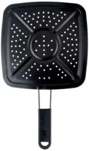 Heat Diffuser Toaster Square Simmer Plate Stove Flame Guard Black 195x195m+Handl