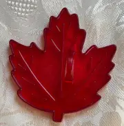 Vintage HRM NEW Red Plastic Maple Leaf Fall Thanksgiving Cookie Cutter NOS