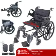 24" Folding Elderly Disabled Wheelchair Swing-Away Elevating Leg Rests 55CM Wide