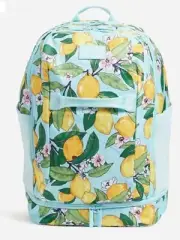 NWT Vera Bradley Lighten Up Adventure Travel Backpack Lemon Grove Carry On