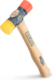 - DFH-12 Rubber Mallet - 12 Oz Double-Face Hammer with Soft/Hard Tips & Hickory