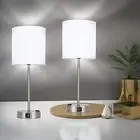 Bedside Lamps Set 2, 3 Way Full Dimming lamp with USB Ports, Type-C and AC Ou...