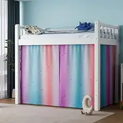 Vpory Bunk Bed Curtains - Girls Loft Bed Curtains Privacy Bottom Bunk Bed Curtain Customization Blockout Breathable Bunk Bed Canopy for Teens Children Students (Hollow Stars, 2 Pacs Twin)