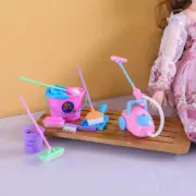 9pcs Mini Mop Broom Toys Cleaning Tools Kit Doll House Clean TQ
