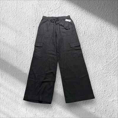 gap linen blend pants women’s size small black nwt