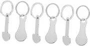 Angoily 6Pcs Portable Stainless Steel Shopping Trolley Token Keyring Removable Coin Keychain for Access Shopping Trolley Unlocker for Daily Use