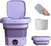 Mini Washing Machine, Foldable 8L Portable Washing Machine and Dryer,for Small Clothing,Underwear Suitable for Home, Business, Travel, College Room, RV, Apartment (Color : Purple)
