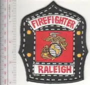 Raleigh Fire Department & US Marine Corps Firefighter Helmet Shield Patch North