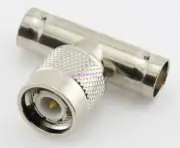 TNC Male to BNC Female TEE Coax Connector Adapter