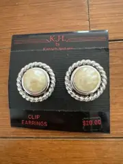 KJL KENNETH J LANE Baroque Style Pearl Vintage Earrings New