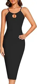 [Decokit] Women's Shapewear Slip for Under Dresses Tummy Control Body Shaper Full Slips Seamless V-neck