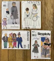 Lot of 4 Children's Sewing Patterns New Look Vogue Simplicity Butterick sz. 2-7