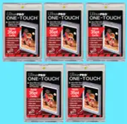 5 Ultra Pro ONE TOUCH MAGNETIC 35pt UV Card Holder Display Case Two Piece 81575