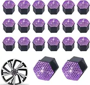 Wheel Nut Caps - Car Tire Shining Bolt Cover Set of 20,Anti-Scratch Removable Wheel Nut Decorative Cap for Car Exterior Dust-Proof Protection