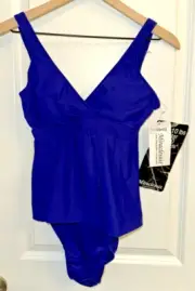 Miraclesuit Women Size 8 One Piece Swimsuit Purple Stretch Slimming Ruching