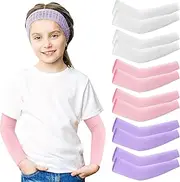[SATINIOR] 6 Pairs Kids Cooling Arm Sleeves Sun Protection Compression Forearm Sleeve Cover for Boys Girls