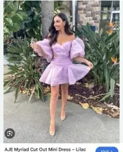AJE MYRIAD CUT-OUT MINI DRESS SIZE 12 - LILAC