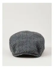 [Blaq] Driving Cap in Navy/Charcoal Check