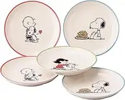 Peanuts SN2500-57 Snoopy Five Plate Set, Small Plates, Set of 5, Serving Dishes, Diameter 5.5 x Depth 0.8 inches (14 cm) x Depth 0.8 inches (2 cm), Microwave, Dishwasher Safe, Mino Ware, Yamaka Shoten