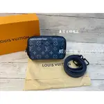 ❥真愛名牌精品❥LV M82801 NANO ALPHA 限量版 藍PVC (內老花) 雙拉鍊 小相機包