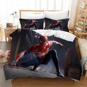 v2710 Bed Sheets Spiderman Bedding Set,Spider-Man Duvet Cover Pillowcase,Spider Man Quilt Cover Bed Set Twin Queen King Size 3-Piece Bedding Set (1 Du