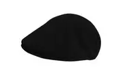 KANGOL 504 Wool Ivy Cap Mens Warm Winter Flat Classic Hat - Black - XXL