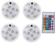 Kisangel Aquarium Light Underwater Compact 10 Led Pool Lights Waterproof Submersible Light Remote