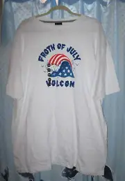 Volcom Men's 2XL/XXL White Short Sleeve T-Shirt Tee Froth of July Fourth 4th