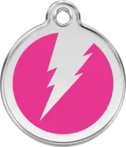Red Dingo Flash Hot Pink Tag - Lifetime Guarantee - Cat, Dog, Pet ID Tag Engrave