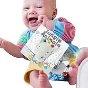Walopola Soft Teething Books - High Contrast Soft Tail Books,High Contrast Soft Tail, Fabric Activity Crinkle, Tear-Resistant Cloth Book for Teething