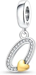[LIGHTDOG] 925 Silver Charms Pendant for Bracelets 26 Letters Charm Compatible with European Bracelets for Women Girls Fits Pandora Bracelets