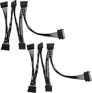 VGOL 2PCS 15 Pin SATA Power Splitter Adapter Cable SATA 1 to 5 SATA Serial Cord SATA Power Supply Cable Adapter for SATA Hard Drives/Optical Drives