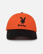 [PLAYBOY] Playboy Bunny Gothic Dad Cap Orange/black - Size ONE ONE Orange/Black