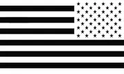 Papapatch Reverse USA Flag American US United States of America Window Laptop Wall Decor Decal Vinyl Sticker - White & Black (STK-USA-WB-REV)