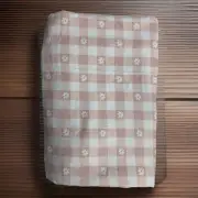 Fitted Cot Sheet Pink Daisy Check Handmade 100% Cotton Flannelette