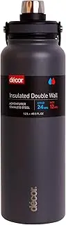 Décor Adventurer Insulated Stainless Steel Double Wall Bottle, Assorted, 1.2 Litre Capacity