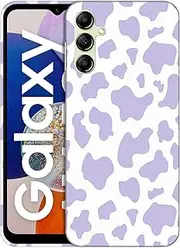 [GlamCase] for Samsung Galaxy A14 5G / 4G, Samsung Galaxy A14 5G / 4G Case - Cow Skin Purple Design Printed Sleek Cute Plastic Hard Protective Back Phone Case/Cover for Samsung A14 5G / 4G