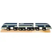 Bigjigs Rail Wooden Eurostar Train Locomotive Engine Carriages Track Compatible