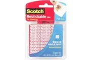 Scotch Restickable Mounting Tabs 18pk 25.4mm (Clear)