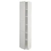 METOD high cabinet with shelves, white/Lerhyttan light grey, 40x37x200 cm