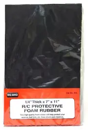 DU-BRO 1/4" (6.3 MM) THICK BLACK FOAM RUBBER (7" X 11" SHEET SIZE)( CAT. # 513 )