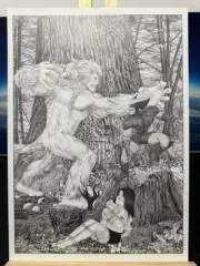 Wolverine Vs Wendigo Tim Grayson Original Comic Art X-men Pencil Art