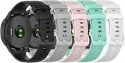 [RuenTech] Bands intended for Garmin Vivoactive 3, Vivoactive 3 Music, Vivomove HR, Vivomove Watch Band 20mm Quick Release Silicone Bands (Black/Teal/Gray/Pink/White)