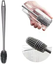 Leanockesa Silicone Bottle Brush, 13" Long Handle, Cleaner for Hydro Flask, Glassware, Perfect for Smaller Diameter Bottle Openings