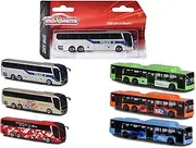 Majorette 212053159SDN - Man City Bus - Metal City Bus with Free Run, 13 cm, from 3 Years, Available in 6 Different Models and Colours, Random Selection