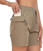 [FKEEP] Women's Hiking Cargo Shorts Golf Athletic Lightweight Quick Dry Shorts with Pockets Casual Summer Outdoor Shorts