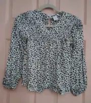 Brand New Arizona Animal Print 10/12 % Rayon Girls Long Sleeve Blouse