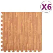 vidaXL Floor Mats 6 pcs Wood Grain 2.16 m¬≤ EVA Foam