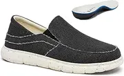 [Kelway] Mens Slip On Shoes with 2 Pairs of Insoles, Arch Support Loafers Orthopedic Casual Boat Shoes/Recycled Outsole/Non-Slip/Breathable/Wide Toe Box